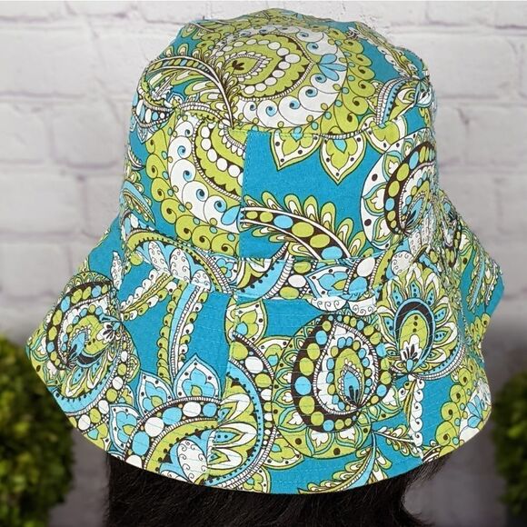 Vera Bradley Reversible Paisley Peacock Pattern Bucket Hat Sun Hat - Picture 5 of 10